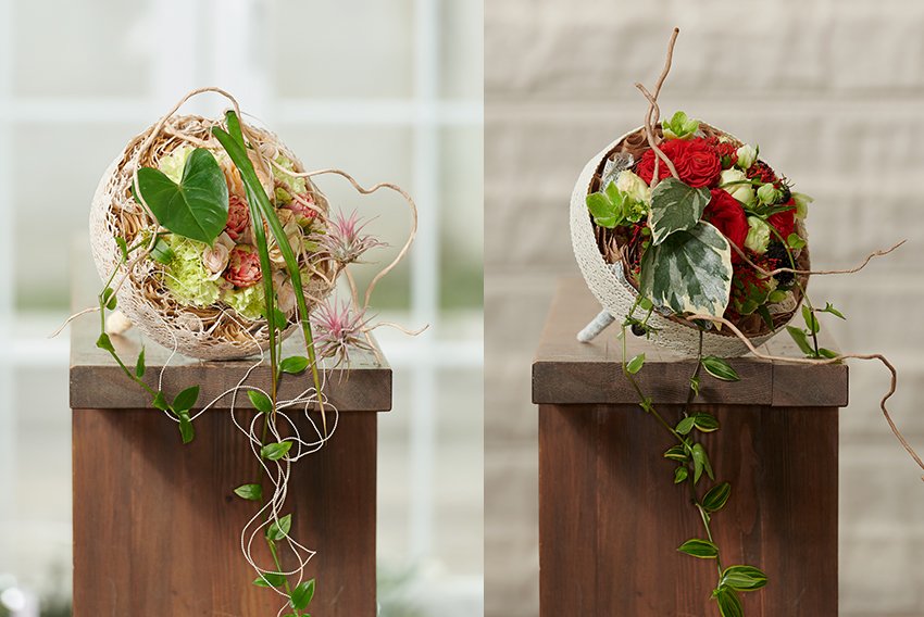 Проект для журнала «Цветы» - «Свадебный букет в монтажной технике на каркасе из крафта»